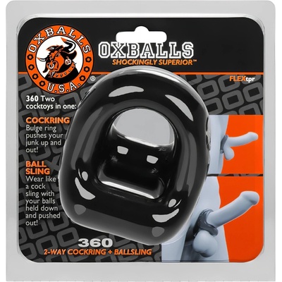 OXBALLS - пенис и тестис пръстен (черен)