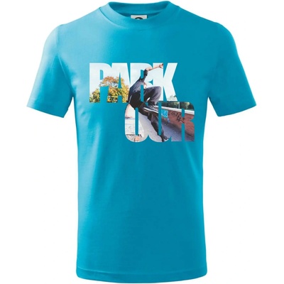 Parkour nápis v meste tričko Svetlý tyrkys )