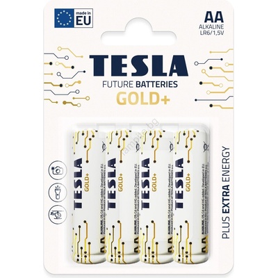TESLA - 4 бр. Алкална батерия AA GOLD+ 1, 5V 3200 mAh (TS0015)
