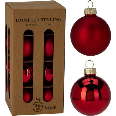 Sada 16 ks vánočních ozdob Crystal Harmony, červená, pr. 5 cm, sklo – Zbozi.Blesk.cz