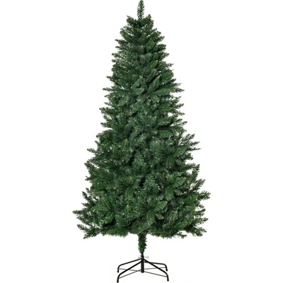 Umělý vánoční stromek HOMCOM 180 cm, borovice, umělá, se 724 větvemi, kovový stojan, pro interiér