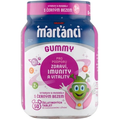 Marťánci Gummy s černým bezem 50 gummies