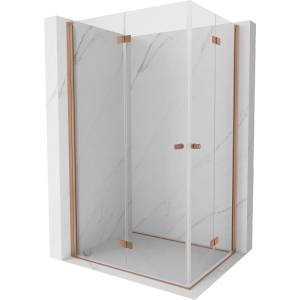 Mexen Mist-F Duo сгъваема душ кабина лява 80 x 75 см, прозрачна, четкана мед - 8A6-080L-075P-65-00 (8A6-080L-075P-65-00)