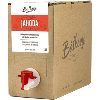 Báťkovy sirupy Jahodový sirup bag 3 l