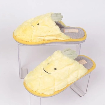 Image 1 of Дамски пухкави пантофи в жълто - ананас