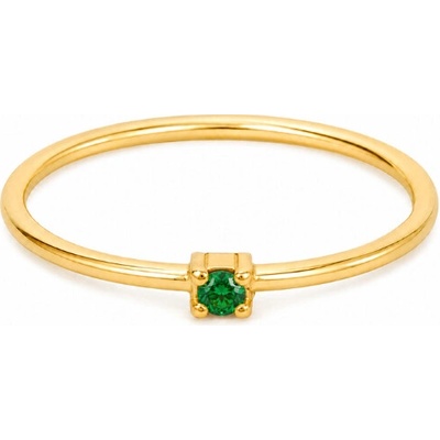 Olivie Prstýnek GOLD se zeleným zirkonem 10327