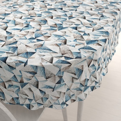 Biante Dekorační oválný ubrus Porto PRT-007 Modro-hnědé krystaly 130x220 cm