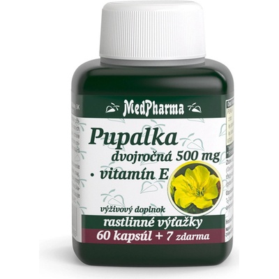 MedPharma Pupalka dvojročné 500 mg + vitamín E 67 tabliet