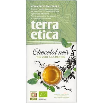 Terra Etica Bio hořká čokoláda s mátovým zeleným čajem 100 g