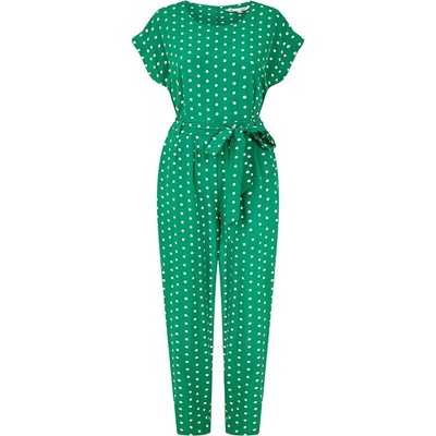 Yumi Women's Green Spot Print Jumpsuit - Green