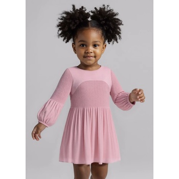 Mayoral Рокля воал плисе в розов цвят за мини момиче Mayoral