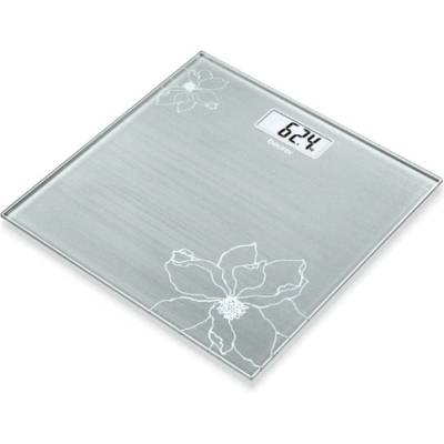 Beurer GS 10 Стъклена везна за баня Grey, Автоматично изключване, индикатор за претоварване, 180 кг / 100 гр (4211125756307)