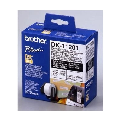 Papírové štítky Brother DK11201, 29mm x 90mm, bílá, 400 ks, pro tiskárny řady QL