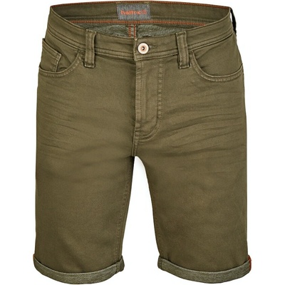 Pánske kaki elastické Jogg denim bermudy HATTRIC