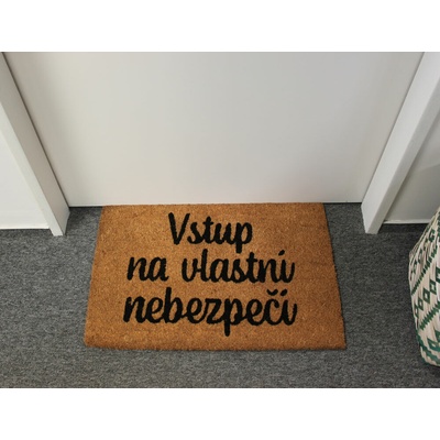 ARÔME HOME Vstup na vlastní nebezpečí Rohožka z kokosových vlákien 40 x 60 cm