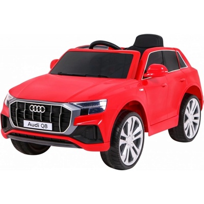 Ramiz elektrické autíčko Audi Q8 Eva kolesá 12V 24 GHz Licencia USB SD MP3 kožené sedlo červená