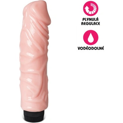 VšeNaSex.cz Gelový vibrační penis Fat Size Flesh Man