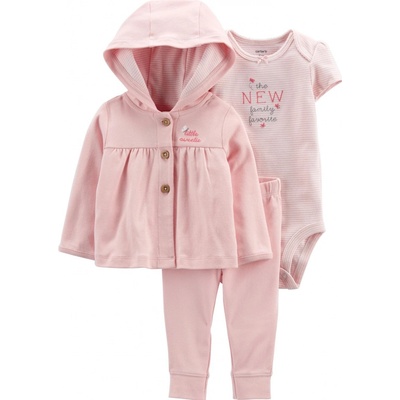 Carter's Set 3dílný mikina teplákbody kr. rukáv Pink Butterfly dívka LBB – Sleviste.cz