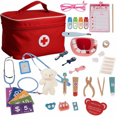 Kruzzel 24782 Dětský doktorský kufřík červený – Zboží Dáma