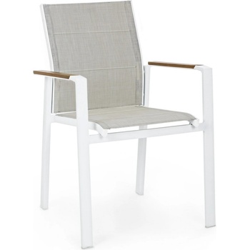 Bizzotto Градински стол с подлакътници KUBIK 56, 5x62x88 cm. бял (0663216)