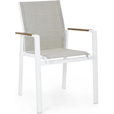 Bizzotto Градински стол с подлакътници KUBIK 56, 5x62x88 cm. бял (0663216)