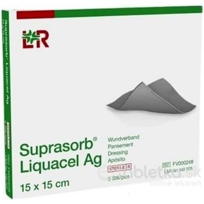 Suprasorb Liquacel Ag Krytie na rany, antimikrobiálne 15 x 15 cm, 5 ks