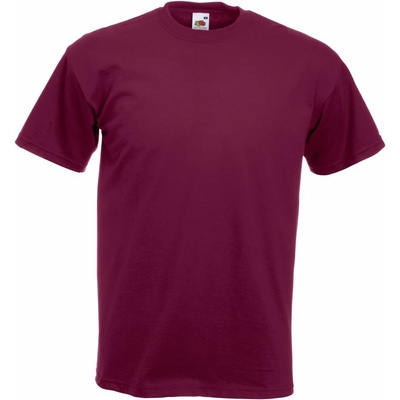 Fruit of the Loom SUPER PREMIUM T pánské bavlněné tričko s krátkým rukávem bordó