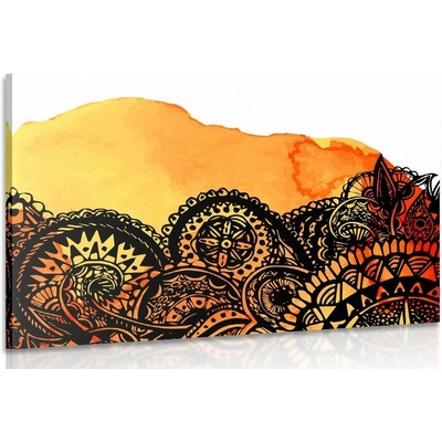 Obraz Mandala oranžový akvarel