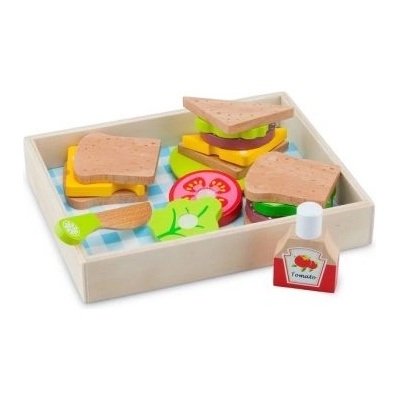 New Classic Toys - Дървен комплект - Кутия за обяд от 18 части (10591)
