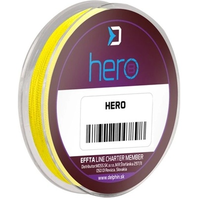 Delphin šňůra HERO 8 fluo žlutá 15m 0,18mm 13,2kg