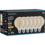 Mexen Vintis 6x LED нажежаема спирална крушка E27, G95, 8W, Топло - 2200K, 600 lm, кехлибар (L167-E27-0822-50x06)