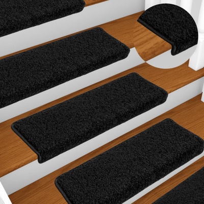 vidaXL Изтривалки за стълби, 10 бр. , 65x21x4 см, черни, с правоъгълен кант