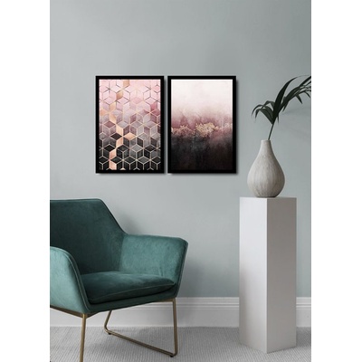 ASIR Obraz na MDF s rámem 2ks KONKRÉTNÍ A ABSTRAKTNÍ 36 x 51 cm