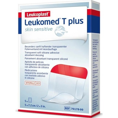 Leukoplast Leukomed T plus skin sensitive 5 x 7,2 cm absorpční krytí 5 ks