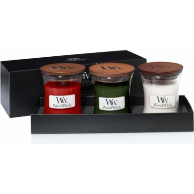Woodwick Fireside & White Teak & Stone Wash Suede 3 x 85 g