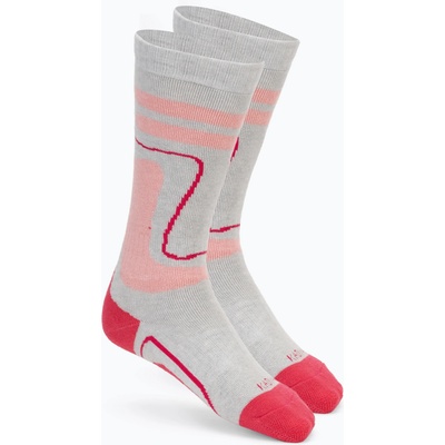 KADVA Детски скиорски чорапи KADVA Woolan Jrg сиво/розово