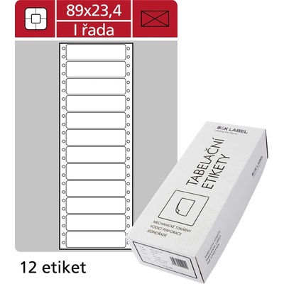 S&K LABEL Samolepící tabelační etikety 89 x 23,4 mm jednořadé 6000 etiket