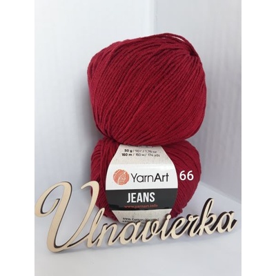 YarnArt Jeans 66 Bordová