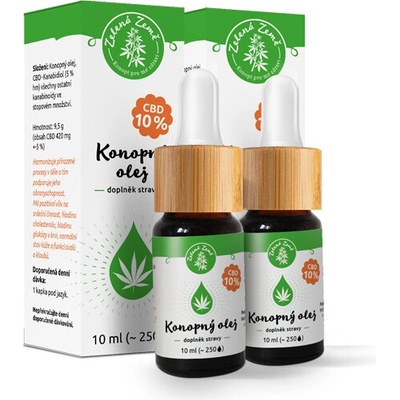 Zelená Země CBD kvapky 10% 2 x 10 ml