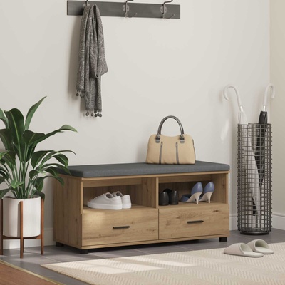 vidaXL Пейка за коридор с възглавница Артизан Дъб 100 x 38 x 46 см (891471)
