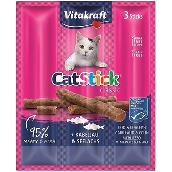 Vitakraft Cat Stick pochúťka treska treska tmavá 3× 4 ks 6 g