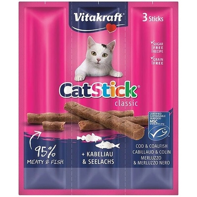 Vitakraft Cat Stick pochúťka treska treska tmavá 3× 4 ks 6 g