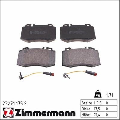 Sada brzdových destiček, kotoučová brzda ZIMMERMANN 23271.175.2 (232711752)