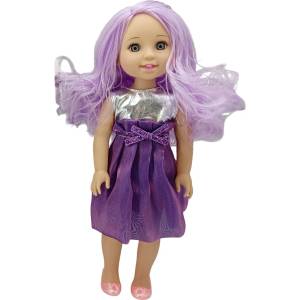 Moni Кукла Moni Toys - С лилава коса и рокля, 38 cm (111811)
