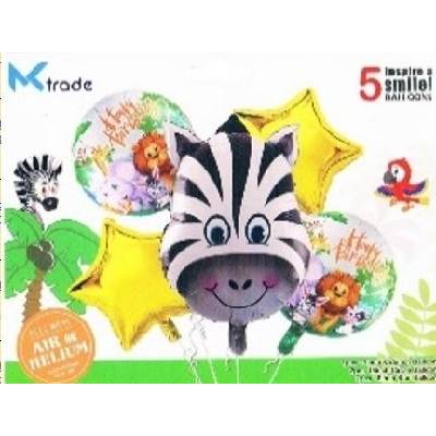 KIK Fóliové balónky Happy Birthday zebra