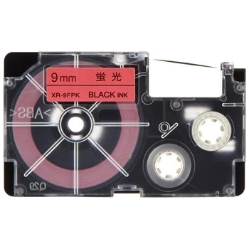 Pro Casio Casio XR-9FPK , 9mm x 8m, черен печат / сигнал розов фон, съвместима лента (XR9FPK)