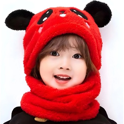 HARAHU Детска зимна качулка Плюшено мече - Червена kp36851 (36851)