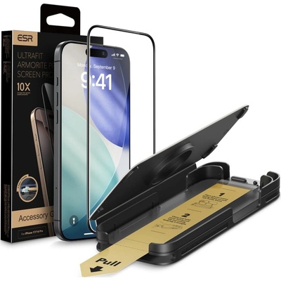 ESR Стъклен протектор за iPhone 17 Pro Max - ESR Corning Gorilla Glass UltraFit - Черен