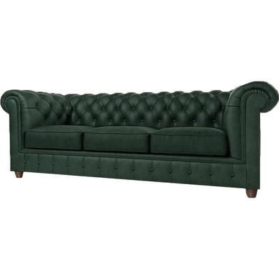 ROPEZ Тъмнозелен кадифен диван 230 cm Cambridge - Ropez (Cambridge Sofa 3os. tk. Riviera 38 nogi brąz)