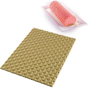 Silikomart Структурирана подложка за декориране на торти Magic Buche силиконова (23.059.63.0065)